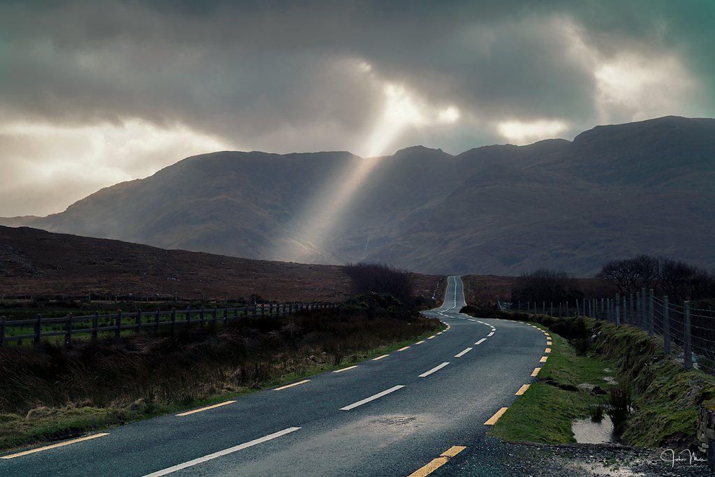 A shaft of light breaks through the clouds